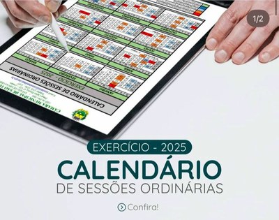 Calendário das Sessões Ordinárias - Exercício 2025