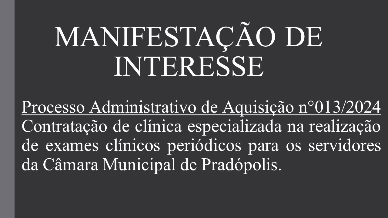 Manifestação de Interesse.