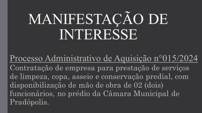 Manifestação de Interesse.