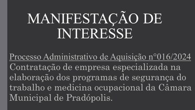 Manifestação de Interesse.