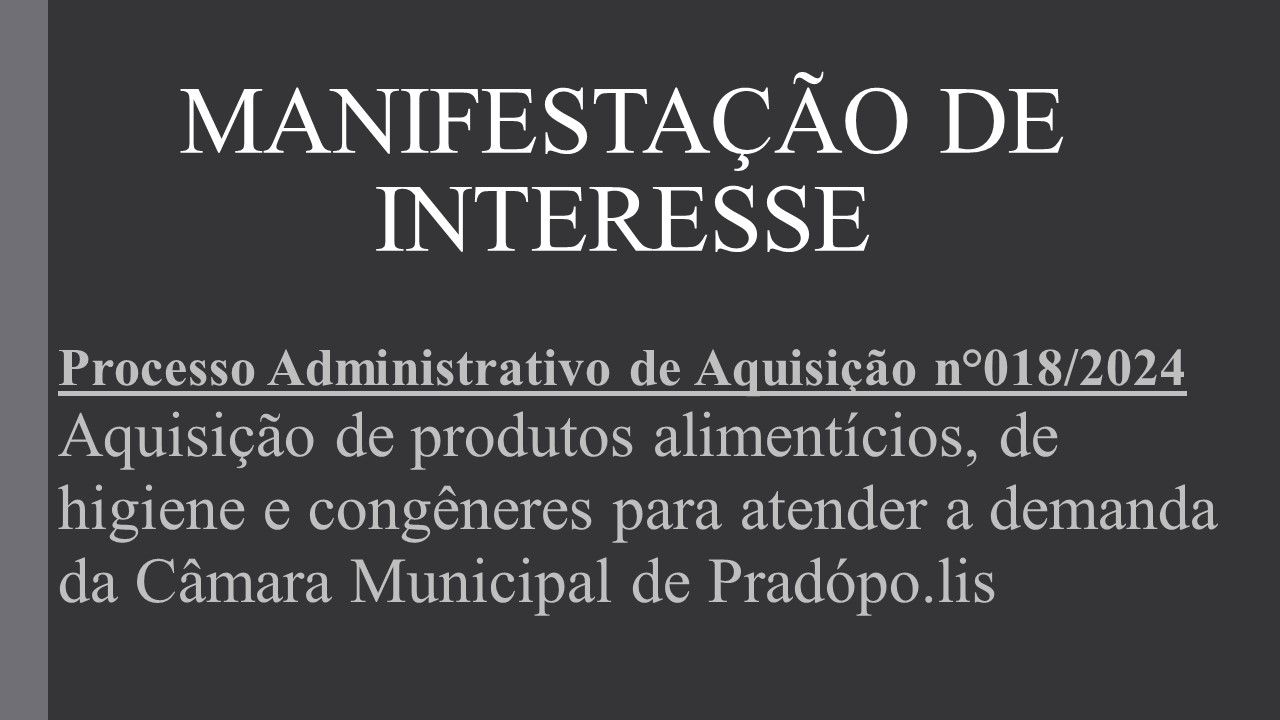 Manifestação de Interesse.