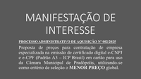 Manifestação de interesse.